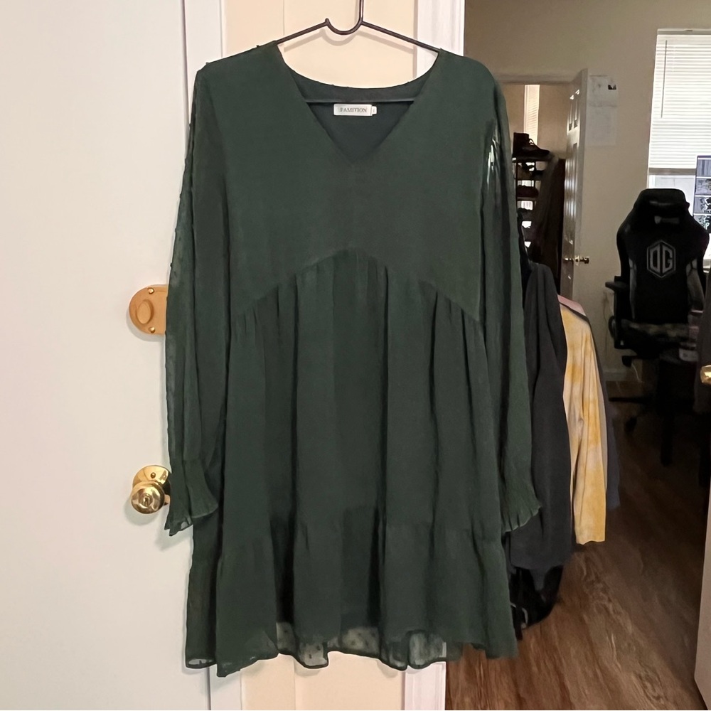 Famition Long Sleeve Dress